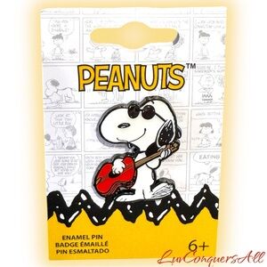 Loungefly Peanuts Snoopy Joe Cool Guitar Enamel Pin
